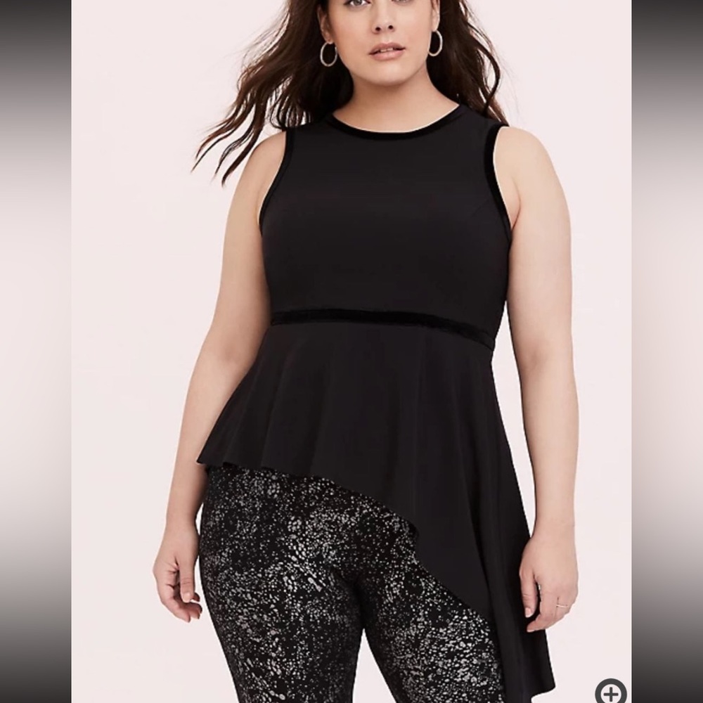Torrid Crepe Velvet Asymmetrical Top